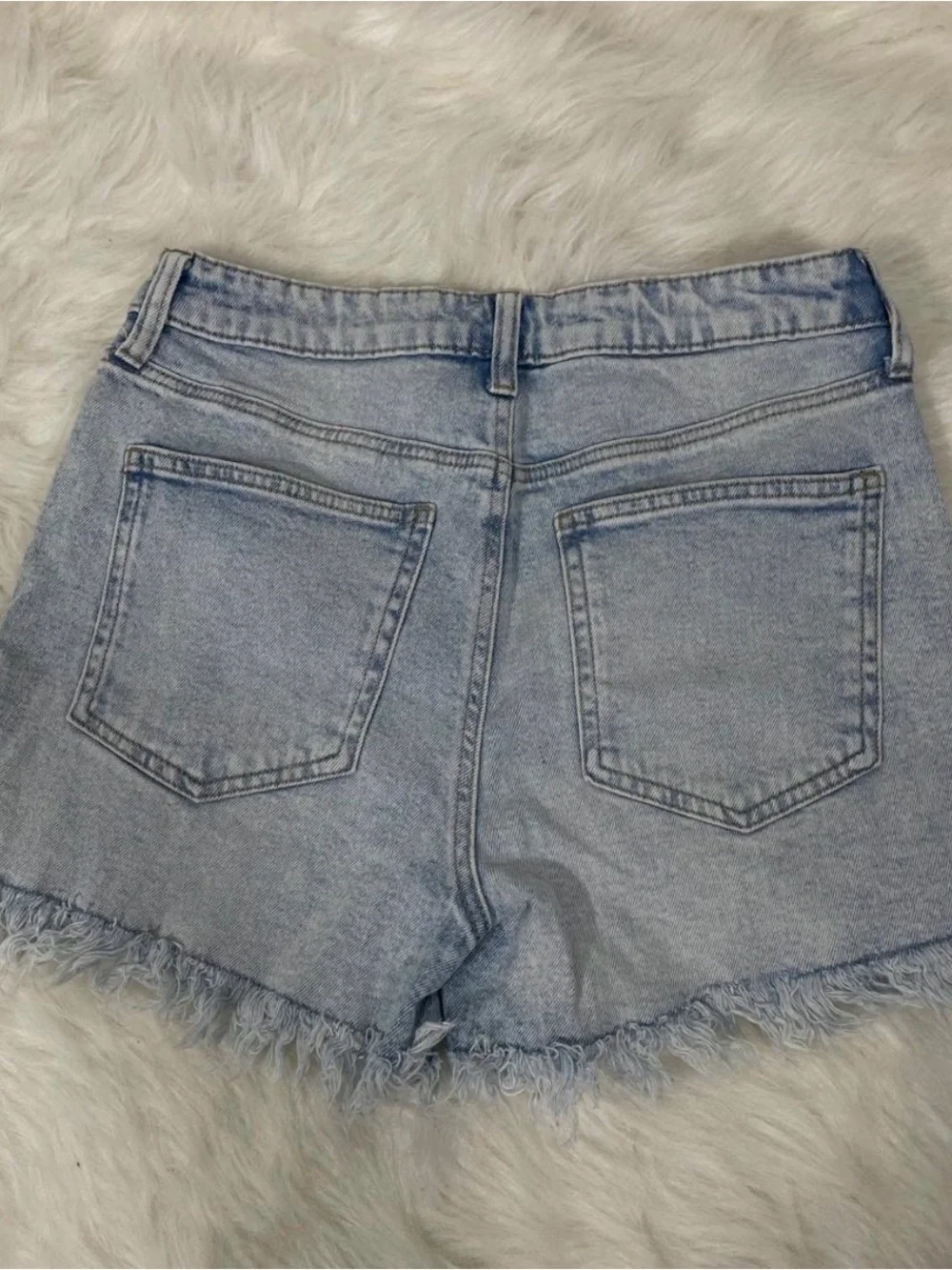 Celebrity Pink Distressed Light Blue Denim Cutoff Shorts
